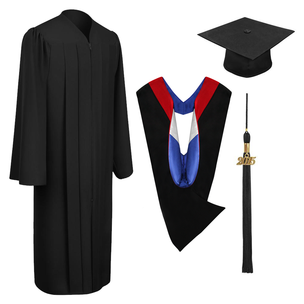 Matte Bachelors Gown, Hood, Cap & Tassel Set GRADUATION