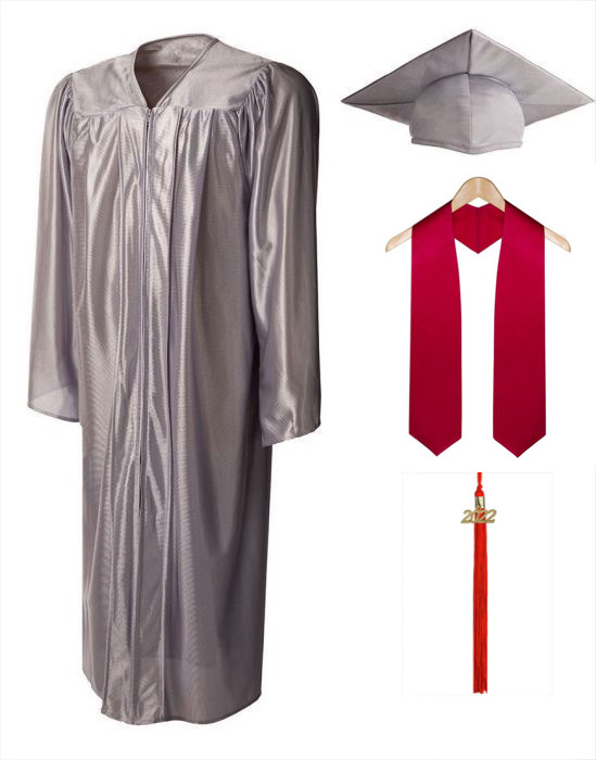 Primary Gown, Cap, Tassel & Stole Set - Shiny